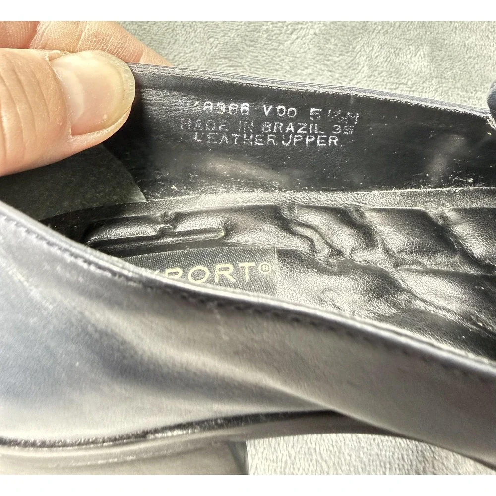 Rockport Shoes Womens Size 5.5 Blue Leather Loafers‎ Slip On Comfort Square Toe